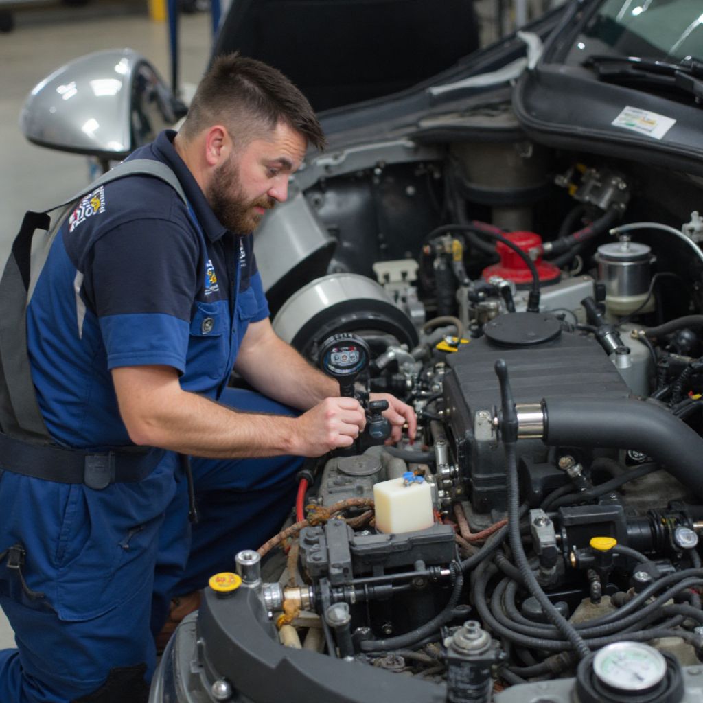 Vehicle air conditioning system service